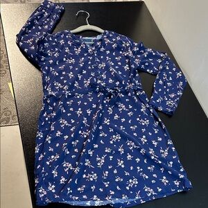 Place Navy Floral Patterned Dress